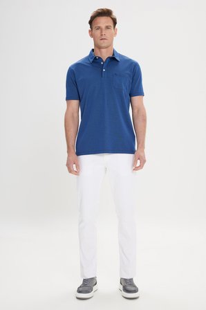 Comfort Fit Rahat Kesim Polo Yaka Pamuklu Kısa Kollu Tişört