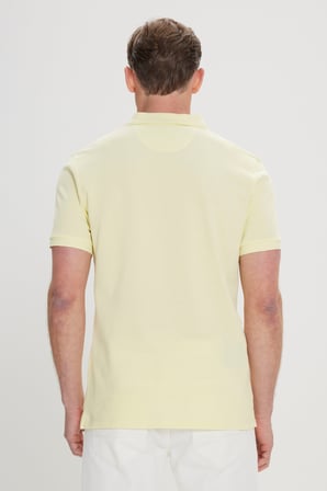 Slim Fit Dar Kesim Polo Yaka %100 Pamuk Kısa Kollu Tişört