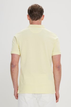 Slim Fit Dar Kesim Polo Yaka %100 Pamuk Kısa Kollu Tişört