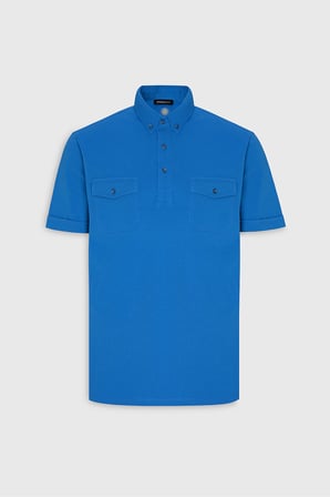 Slim Fit Dar Kesim %100 Pamuk Polo Yaka Tişört