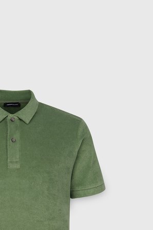 Slim Fit Dar Kesim Pamuklu Havlu Kumaş Polo Yaka Tişört