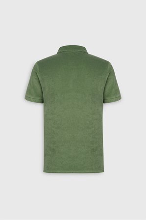 Slim Fit Dar Kesim Pamuklu Havlu Kumaş Polo Yaka Tişört
