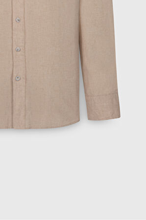 Slim Fit Dar Kesim Düğmeli Yaka Oxford %100 Pamuk Gömlek