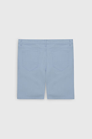 Slim Fit Dar Kesim Yan Cepli Gofre Desenli Şort