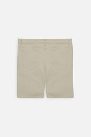 Slim Fit Dar Kesim Yan Cepli Gofre Desenli Şort