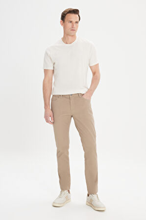 Slim Fit Dar Kesim 5 Cep Armürlü Esnek Pantolon