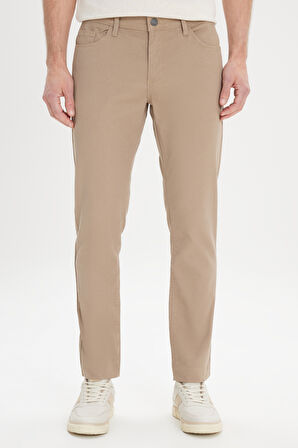 Slim Fit Dar Kesim 5 Cep Armürlü Esnek Pantolon