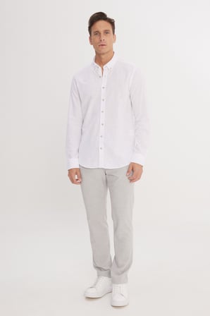 Comfort Fit Yan Cepli Desenli Beli Lastikli Pantolon