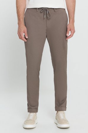 Comfort Fit Yan Cepli Desenli Beli Lastikli Pantolon