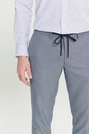 Comfort Fit Yan Cepli Desenli Beli Lastikli Pantolon
