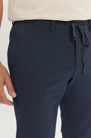 Comfort Fit Yan Cepli Desenli Beli Lastikli Pantolon