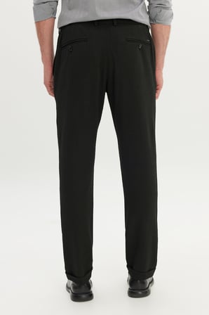 Slim Fit Dar Kesim Gofre Desenli Esnek Beli Bağlamalı Pantolon
