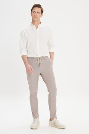 Comfort Fit Yan Cepli Desenli Beli Lastikli Pantolon