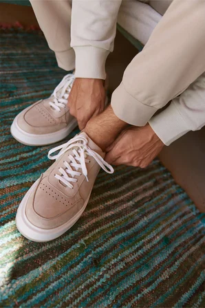%100 Nubuk Esnek Rahat Taban Sneaker Ayakkabı