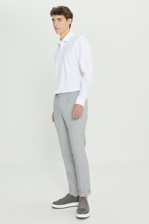 Comfort Fit Yan Cepli Desenli Beli Lastikli Pantolon