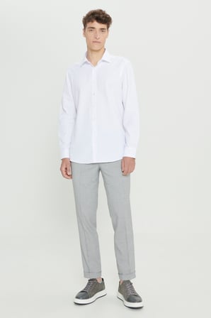 Comfort Fit Yan Cepli Desenli Beli Lastikli Pantolon
