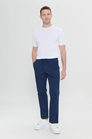 Comfort Fit Rahat Kesim Yan Cepli Pantolon