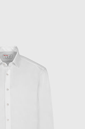 Slim Fit Dar Kesim Klasik Yaka Scuba Gömlek