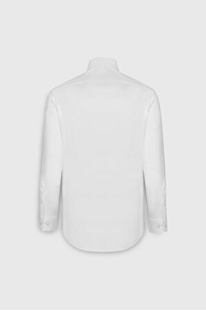 Slim Fit Dar Kesim Klasik Yaka Scuba Gömlek