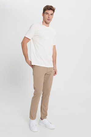 Comfort Fit Rahat Kesim %100 Pamuk Bisiklet Yaka Tişört
