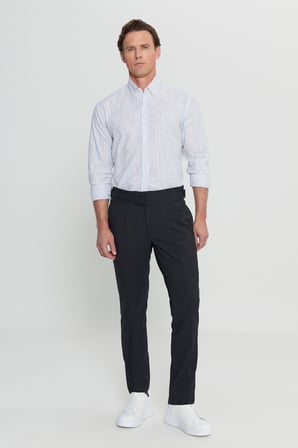 Slim Fit Dar Kesim Beli Lastikli Yan Cep Rahat Pantolon