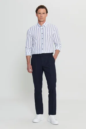 Slim Fit Dar Kesim Beli Lastikli Yan Cep Rahat Pantolon