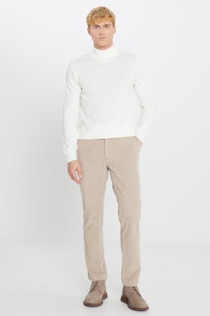 Slim Fit Dar Kesim Kadife Beli Bağlamalı Yan Cep Esnek Pantolon