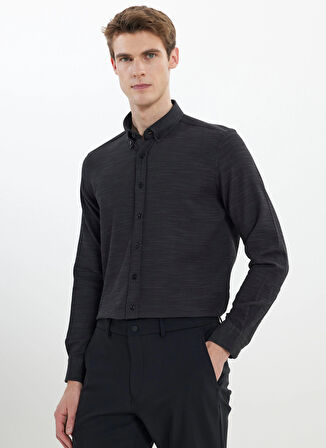 Altınyıldız Classics Slim Fit Düğmeli Yaka Antrasit Erkek Gömlek ACE202510022_GÖMLEK PAR DY