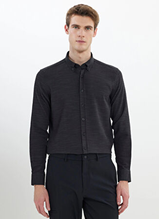 Altınyıldız Classics Slim Fit Düğmeli Yaka Antrasit Erkek Gömlek ACE202510022_GÖMLEK PAR DY
