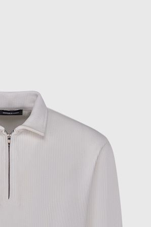 Pamuklu Standart Fit Normal Kesim Jakarlı Esnek Uzun Kollu Polo Yaka Tişört