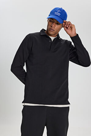 Pamuklu Slim Fit Dar Kesim Uzun Kollu Esnek Polo Yaka Tişört