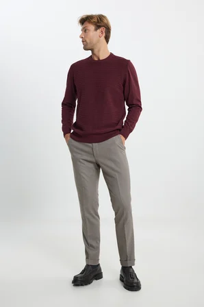Slim Fit Dar Kesim Beli Gizli Lastikli Yan Cepli Esnek Klasik Pantolon