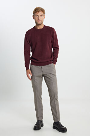 Slim Fit Dar Kesim Beli Gizli Lastikli Yan Cepli Esnek Klasik Pantolon