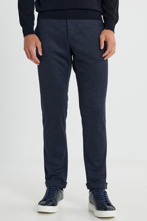 Yünlü Slim Fit Dar Kesim Desenli Yan Cep Pantolon