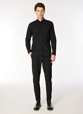 Altınyıldız Classics Slim Fit Düğmeli Yaka Siyah Erkek Gömlek ACE202510305_GÖMLEK PAR DY