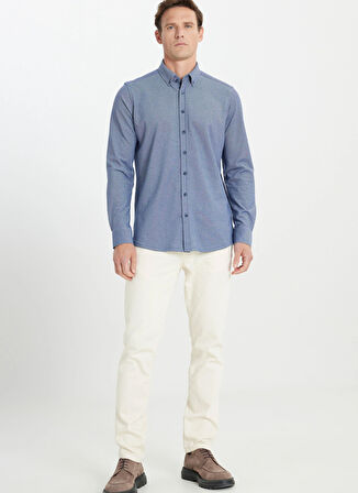 Altınyıldız Classics Slim Fit Düğmeli Yaka Lacivert Erkek Gömlek ACE202510304_GÖMLEK PAR DY