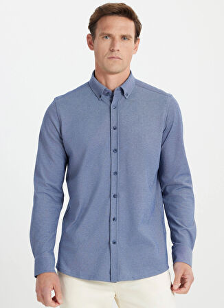 Altınyıldız Classics Slim Fit Düğmeli Yaka Lacivert Erkek Gömlek ACE202510304_GÖMLEK PAR DY
