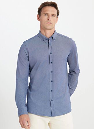 Altınyıldız Classics Slim Fit Düğmeli Yaka Lacivert Erkek Gömlek ACE202510304_GÖMLEK PAR DY