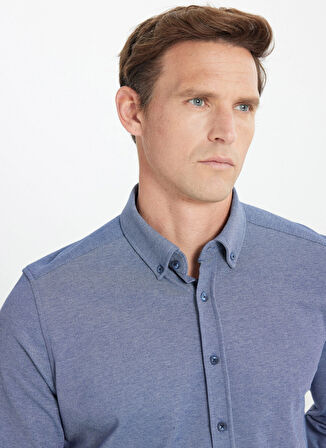 Altınyıldız Classics Slim Fit Düğmeli Yaka Lacivert Erkek Gömlek ACE202510304_GÖMLEK PAR DY