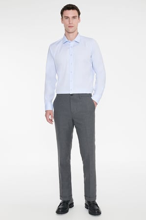 Non-Iron Ütü Gerektirmeyen %100 Pamuk Slim Fit Dar Kesim Klasik Yaka Gömlek