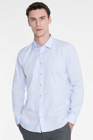 Non-Iron Ütü Gerektirmeyen %100 Pamuk Slim Fit Dar Kesim Klasik Yaka Gömlek