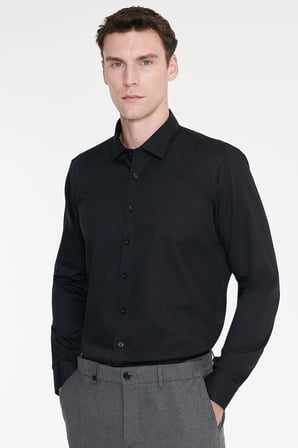 Non-Iron Ütü Gerektirmeyen %100 Pamuk Slim Fit Dar Kesim Klasik Yaka Gömlek