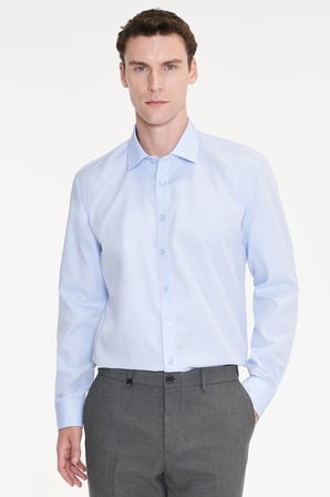 Non-Iron Ütü Gerektirmeyen %100 Pamuk Slim Fit Dar Kesim Klasik Yaka Gömlek