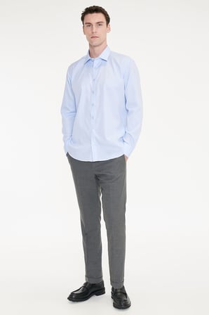Non-Iron Ütü Gerektirmeyen %100 Pamuk Slim Fit Dar Kesim Klasik Yaka Gömlek