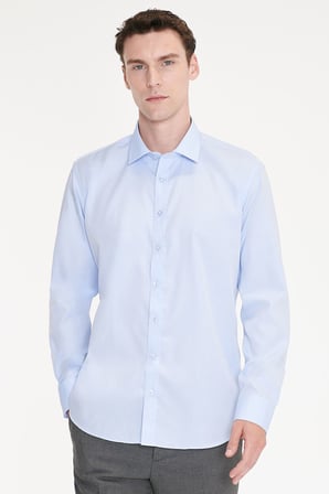 Non-Iron Ütü Gerektirmeyen %100 Pamuk Slim Fit Dar Kesim Klasik Yaka Gömlek
