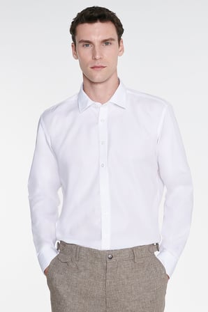 Non-Iron Ütü Gerektirmeyen %100 Pamuk Slim Fit Dar Kesim Klasik Yaka Gömlek