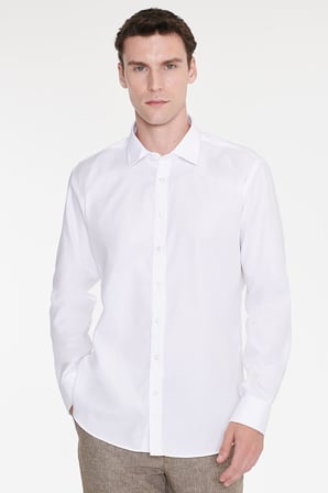 Non-Iron Ütü Gerektirmeyen %100 Pamuk Slim Fit Dar Kesim Klasik Yaka Gömlek