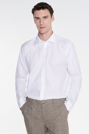 Non-Iron Ütü Gerektirmeyen %100 Pamuk Slim Fit Dar Kesim Klasik Yaka Gömlek