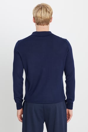 Yünlü Standart Fit Normal Kesim Polo Yaka Triko Kazak