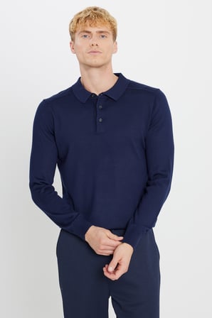 Yünlü Standart Fit Normal Kesim Polo Yaka Triko Kazak